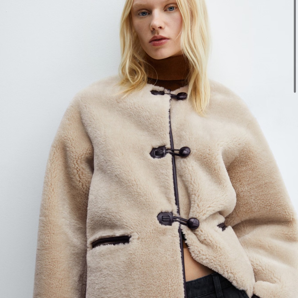 Mango Faux Shearling Coat
